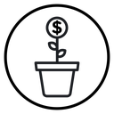 Money growing icon