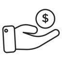 Money in hand icon