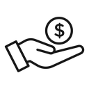 Money in hand icon