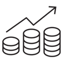 Money revenue graph icon