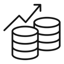 Money revenue graph icon