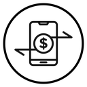 Money transfer Black Outline icon