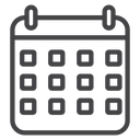 Monthly Calendar Black Outline icon