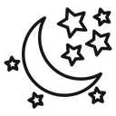 Moon and stars icon