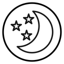 Moon and stars icon
