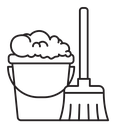 Mop cleaning icon