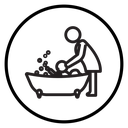 Mother Washing Baby Bathtub icon