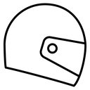 Motorcycle helmet Black Outline icon