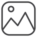 Mountain Photo Frame Black Outline icon