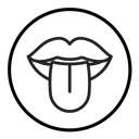 Mouth sticking tongue out icon