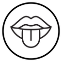 Mouth sticking tongue out icon