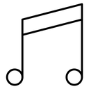 Music note Black Outline icon