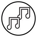 Music note Black Outline icon