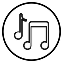 Music note Black Outline icon