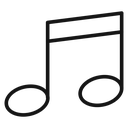 Music note Black Outline icon