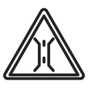 Narrow bridge ahead icon
