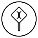 Narrow bridge ahead icon