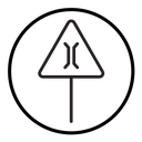 Narrow bridge ahead icon