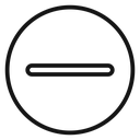 Negative sign Black Outline icon