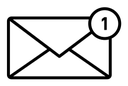 New email black outline icon