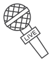 News microphone Black Outline icon