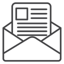 Newsletter Envelope Black Outline icon