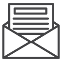 Newsletter Open Envelope Black Outline icon