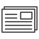 Newspaper Page Stack Black Outline icon