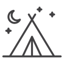 Night camping icon