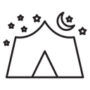 Night camping icon