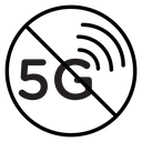 No 5G signal sign icon