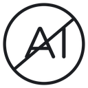 No ai sign 3 icon