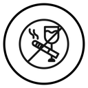 No alcohol and cigarettes icon