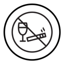 No alcohol and cigarettes icon
