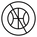 No ball game sign icon
