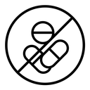 No drugs sign black outline icon