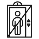 No Elevator Sign Black Outline icon