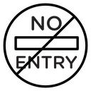 No entry road sign icon