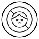 No kid allowed Black Outline icon