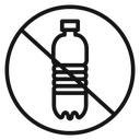 No plastic bottle Black Outline icon