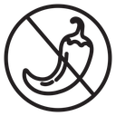 No spicy hot chilli icon