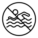 No Swimming Sign icon