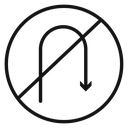 No U turn sign icon