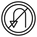 No U turn sign icon