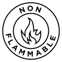 Non Flammable Black Outline icon