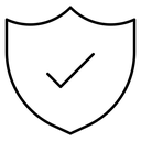 Notched Shield Check Mark icon
