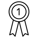 Number one medal Black Outline icon