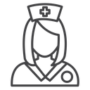 Nurse Cross Cap Black Outline icon