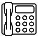 Office Phone Black Outline icon