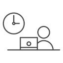 Office time Black Outline icon
